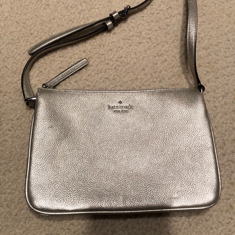 Kate Spade silver metallic crossbody